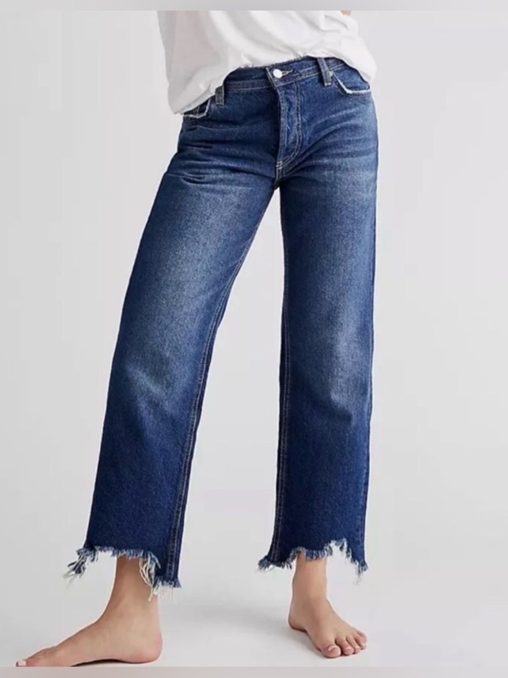 Free People We The Free "The Maggie" Mid Rise Straight Leg Jeans 30